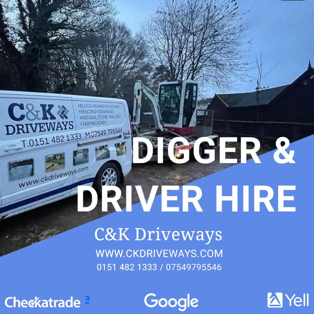 Low cost mini digger and driver hire in Liverpool